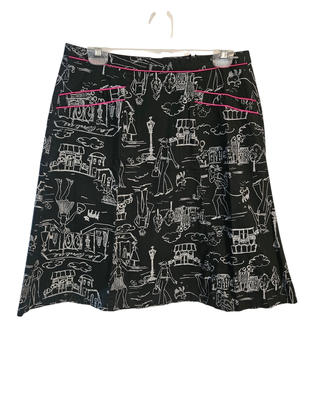 Juniors A-line Skirt With Chic City Street Pattern Size 9